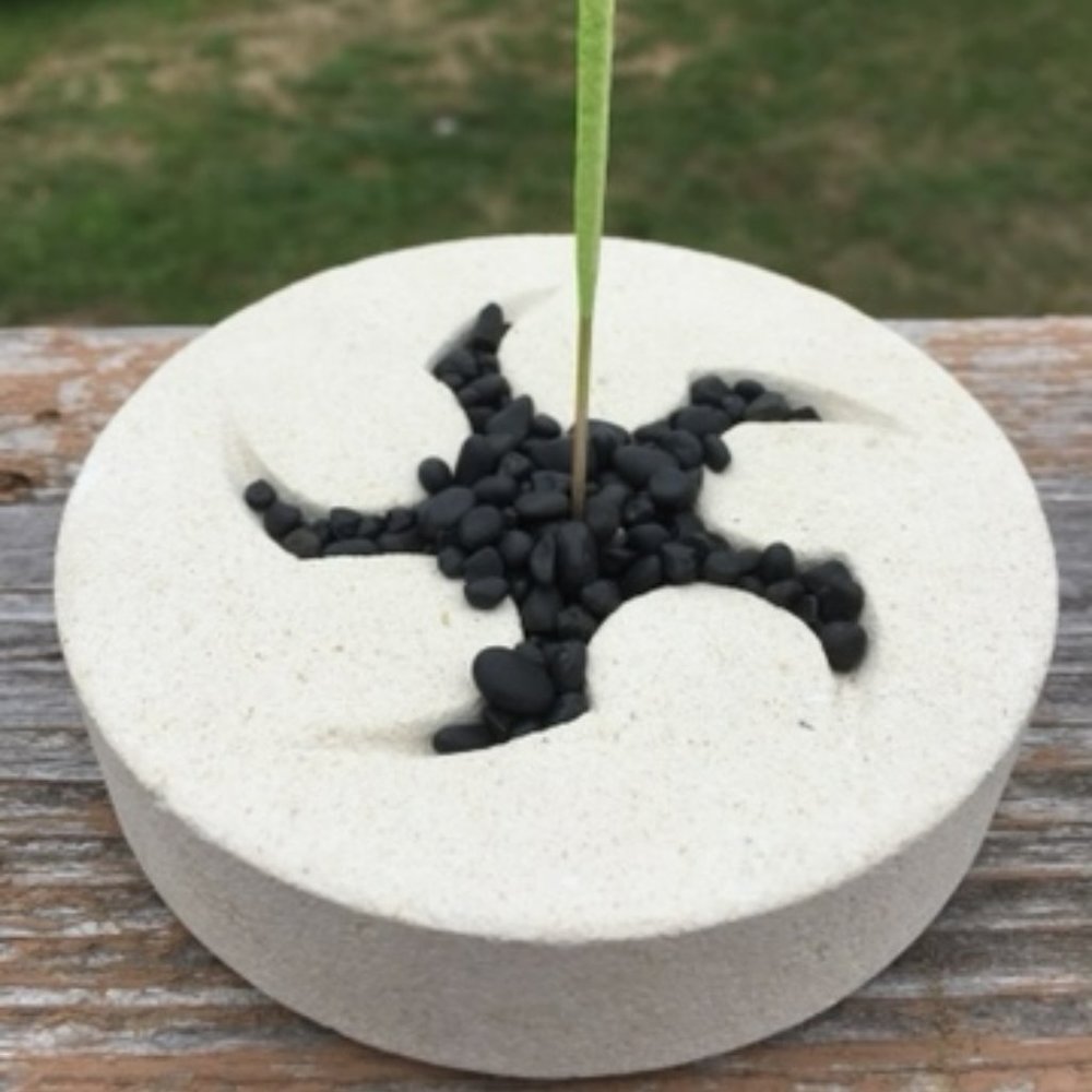 Stone incense burner comes with rocks